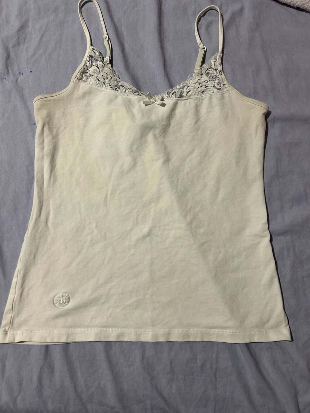 Ralph Lauren Cami Beige Lace Trim Tank Top